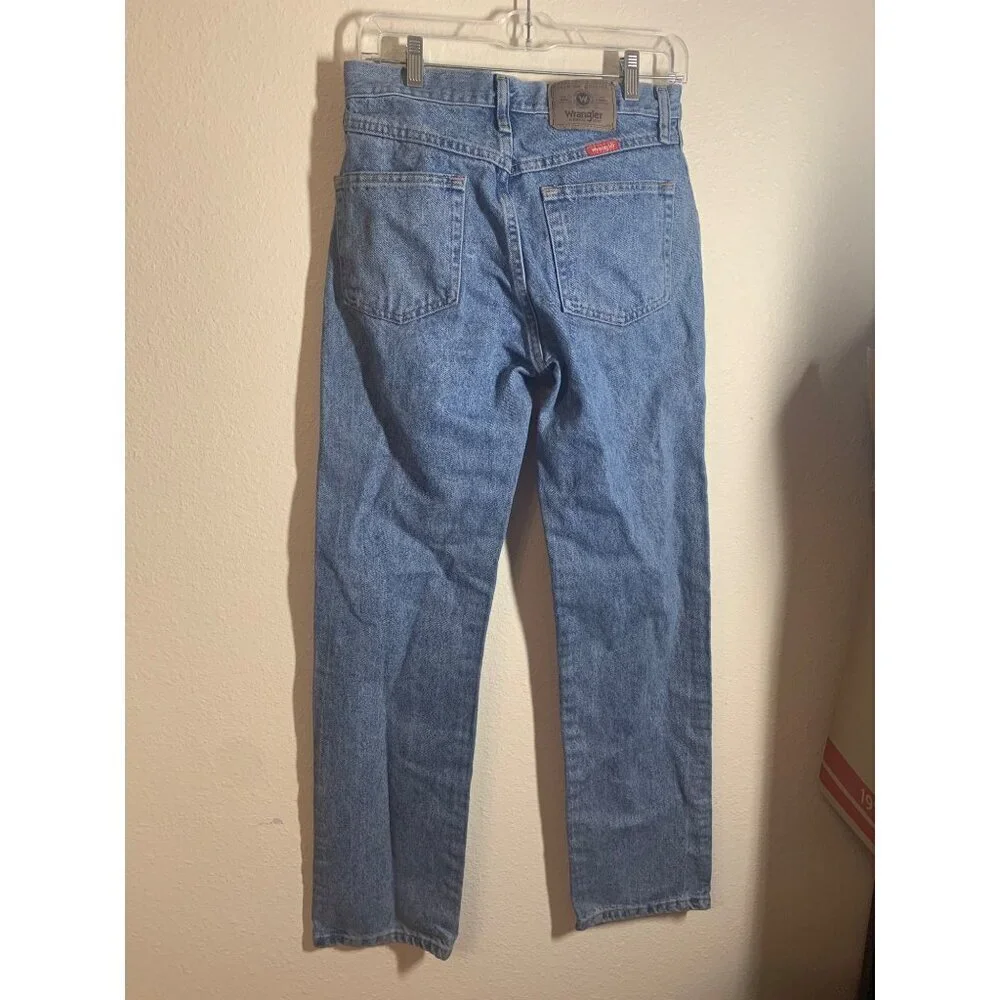 Wrangler Regular Fit Denim Blue Jeans Men's Size 30x32 Straight Light Wash Z2